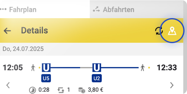 Darstellung der Option die Karte anzuzeigen
