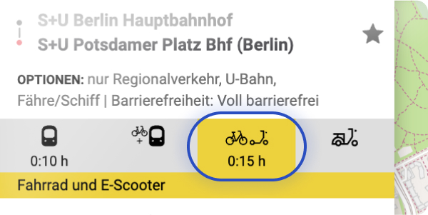 Darstellung der Option die Karte anzuzeigen